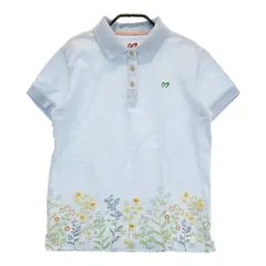 サイズ：2 MASTER BUNNY EDITION マスターバニーエディション  半袖ポロシャツ 花刺繍  ブルー系 [240101488552] ゴルフウェア レディース ストスト