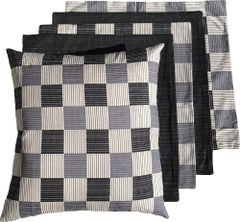 【新着商品】座布団カバー 55 59 5枚セット 和市松A ブラック 日本製 55x59 セット