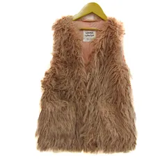 ザラガールズ ファーベスト ジャケット アウター キッズ 女の子用 140サイズ ピンク ZARA girls 【中古】