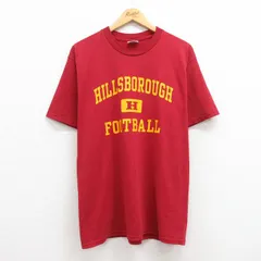 L/古着 ジャージーズ 半袖 ビンテージ Tシャツ メンズ 00s ヒルズボロ フットボール クルーネック エンジ 24apr03 中古