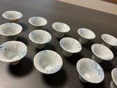 おちょこ　15個　花　アサガオ　まだら模様