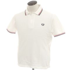 【中古】フレッドペリー FRED PERRY コットン 鹿の子 半袖ポロシャツ ホワイト【サイズ40】【メンズ】