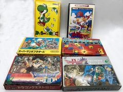 【箱・説明書付(一部欠品)・動作確認済・送料込】スーパーマリオブラザーズ ドラゴンクエスト3 4 テトリスフラッシュ ヨッシーのたまご ファミリースタジアム 6本セット まとめ売り ファミコン FC