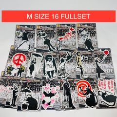 BNK-16set M バンクシー ステッカー M 透明 全16種セット