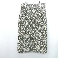 ◇ RIVE DROITE ヒョウ柄 ラメ入り スリット入り 膝丈 タイト スカート サイズ38 ベージュ ブラック ブラウン レディース E  【1408060039678】