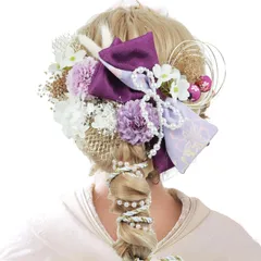 [ANJOU] 髪飾り 成人式 卒業式 和装 和リボン 和風 パール ドライフラワー 髪飾り 造花飾り 和玉 赤 ヘアアクセサリー ゴールド 水引 ヘッドパーツ あじさい 和リボン 振袖 着物 七五三 浴衣 袴 結婚式 かすみ草 造花 手作り