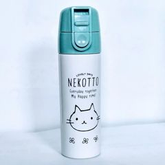 【NEKOTTO】猫柄プチステンレスマグボトル140ml（白）