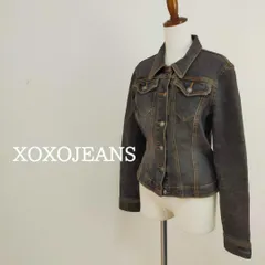 USA製XOXOJEANSデニムジャケットGジャンお洒落色落ちブラック黒S