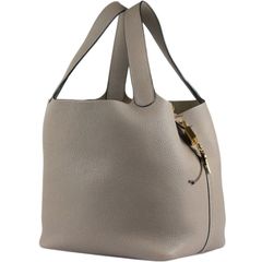 HERMES/エルメス　ピコタン ロックMM 22（ハンドバッグ）　トリヨンクレマンス　トゥルティエールグレー/トゥルティールグレー×ゴールド金具　D刻印【美品】