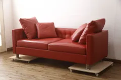 ★事前問合せ必須★ Valdichienti ヴァルディチェンティ Luxor 3人掛けソファ 中古 美品 高級 イタリア家具 本革 レザー レッドカラー トリプルソファ 三人掛けソファ アームソファ リペア+発送まで3週間前後 R-066386