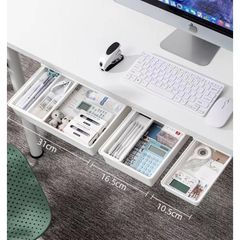 デスク下 収納 机下 引き出し 後付け テーブル下 収納トレー 収納ケース オフィス 大容量 事務用品 文房具 キッチン メイク 小物入れ 隙間収納