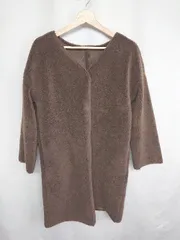 ◇ ⊇ nano universe ナノ ユニバース ボア素材 長袖 ジャケット サイズ36 ブラウン系 レディース E  【1409100054125】