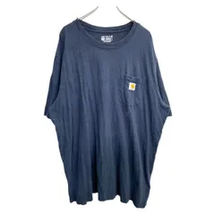Carhartt 半袖 ロゴ Tシャツ 3XLサイズ カーハート リラックスフィット ビッグサイズ ネイビー 胸ポケット 古着卸 アメリカ仕入 t2503-3126
