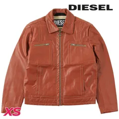 新品・未使用 ディーゼル DIESEL [XSサイズ] レザージャケット メンズ 牛革 本革 オーバルDジッププル ジップアップ L-CALE