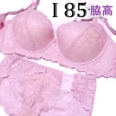 [複数購入割]98[Ⅰ85&LL]ブラ ショーツ セットElegante　脇高ブラ　レースショーツ　ローズピンクレース　大きなカップサイズ 　新品未使用