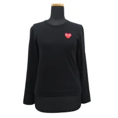 PLAY COMME des GARCONS プレイコムデギャルソン ハート ロゴ ロング Tシャツ アーカイブ AD2010 AZ-T117 サイズXS 黒 ブラック レディース 古着 中古 USED