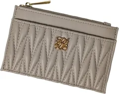 Crossmarbery(クロスマーベリー) 薄型 フラグメントケース レディース ミニ財布 おしゃれ お札 ウォレット スリム 可愛い キルティング 薄い カードケース 薄型財布 小銭入れ付き R67(グレージュ)