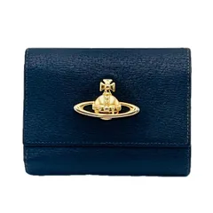 Vivienne Westwood 三つ折り財布 がま口 オーブロゴ レザー ブラック ヴィヴィアンウエストウッド