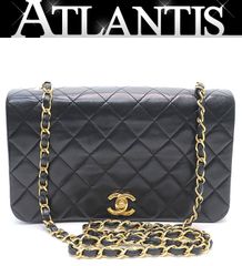 シャネル CHANEL マトラッセ23 フルフラップ チェーンショルダーバッグ ラムスキン 黒 G金具 【70337】