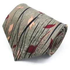 ワールドポロ ブランド ネクタイ シルク 総柄 メンズ グレー WORLD POLO 【中古】