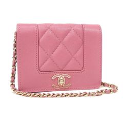 シャネル CHANEL ミニチェーンウォレット ショルダーウォレット ココマーク ピンク レザーのサムネイル