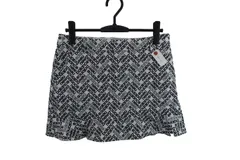 【美品】New Balance golf(ニューバランスゴルフ) スカート 白黒ロゴ柄 レディース 2 ゴルフウェア 2508-0021 中古