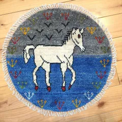 ペルシャ絨毯　馬柄　50x45 ペルシャ絨毯 馬柄 50x45 ペルシャ機械織絨毯 玄関マット他 (50×80cm