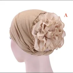 ターバン 帽子 医療用帽子 大輪 華やか帽子 キャップ 大きい花 綺麗 キャップ 無地 花柄 ターバン帽 ファッション レディース ヘッドカバー 小顔効果 おしゃれ 上品 カラー帽子 新作 ファッション 帽子