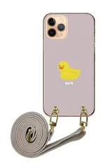 Galaxy S21 5G SC-51B SCG09 ギャラクシーS21 スマホケース スマホショルダー アヒル ワンポイント かわいい レザーベルト ストラップ 調節可能 130cm  カラー03