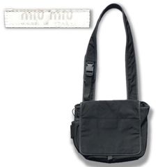 【90s】MIU MIU black nylon shoulder bag archive