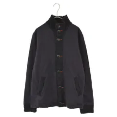 GAIJIN MADE (ガイジン メイド) ニット/コットン 切り替え 前ボタン トレーナー スウェット ネイビーのサムネイル