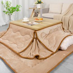 約180x220cm【75~80×105~120cm天板対応】_ライトベージュ JEMAジェマ 省スペース こたつ布団 単品 こたつ掛け布団 掛け布団 こたつカバー 吸湿発熱 洗える ふわふわ感触フランネル生地 約180x220cm 長方形 ライトベージュ