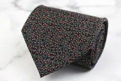 タケオキクチ ブランド ネクタイ 総柄 ドット パネル柄 シルク PO  メンズ ネイビー TAKEO KIKUCHI 【中古】