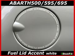 ABARTH アバルト フューエル リッド アクセントデカール ver.ホワイト