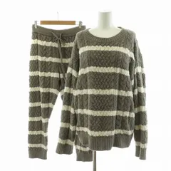 ジェラートピケ gelato pique セットアップ 2点セット ルームウェア 部屋着 ボーダーアランプルオーバー パンツ F ホワイト グレー PWNP205069 PWNT205068 /NQ