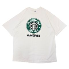 【XL】90s USA製 スターバックス Starbucks 旧ロゴ Tシャツ ヴィンテージ 古着 ホワイト ビッグサイズ