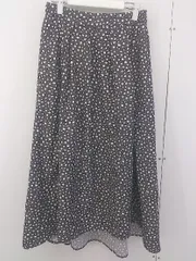 ◇ AMERICAN HOLIC バックウエストゴム 総柄 ロング フレア スカート サイズ L ダークブラウン ホワイト レディース  【中古】 【1206300003621】