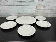 山三陶苑】☆未使用品☆中華皿 餃子皿 楕円皿 7枚セット 鳳凰 中国料理