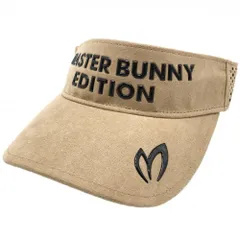 【超美品】マスターバニー サンバイザー ベージュ サイドパンチング シリコンロゴ FR  ゴルフウェア MASTER BUNNY EDITION
