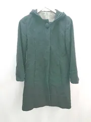 ◇ ef-de アンゴラ ウール カジュアル 冬物 ロング丈 アウター 長袖 コート サイズ9 ブラック レディース E  【1307210025007】