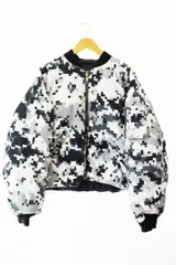 ビームス BEAMS 24AW デジタルカモ リバーシブル ダウン フライト ジャケット M グレー ブラック ブランド古着ベクトル 中古●250819