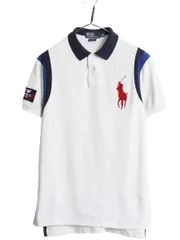 【お得なクーポン配布中!】 ビッグポニー ポロ ラルフローレン 鹿の子 半袖 ポロシャツ メンズ L / 半袖シャツ コットン US オープン テニス 限定 ワッペン ホワイト