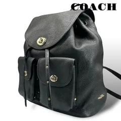 美品 COACH オールドコーチ レザー リュック ブラック ターンロック オールドコーチ ☆ USA製 グローブレザー ターンロック リュック