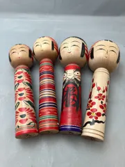 佐藤康広工人　伝統こけし 赤青ストライプ 2体セット 2025年最新】こけし佐藤の人気アイテム - メルカリ