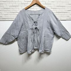 【古着】USED古着 サマンサモスモス Samansa Mos2 カーディガン  グレー 春 夏 秋 チェック かわいい 前後着 3WAY 羽織 リボン F AP-240523-008-HY