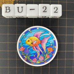 방수 스티커 사카나 해양 생물 스테인드 글라스 풍 BU-22