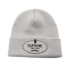 シュプリーム Supreme ニットキャップ Crest Beanie グレー その他 ニット帽 ユニセックス Used A