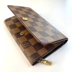 【美品です⭐️ LOUIS VUITTON】 ルイ ヴィトン    ポルト モネ ビエ トレゾール    二つ折り財布    L字型ファスナー ダミエ ブラウン  (SNA)