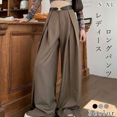 タック ワイド パンツ レディース ボトムス ロング ワイドパンツ レディース きれいめ 高見え ロングパンツ ハイウエスト パンツ ボトムス ロング丈 楽ちん 大きいサイズ ゆったり 体型カバー カジュアル 無地 美脚 脚長 オフィス 春 夏 