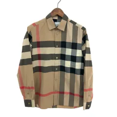 良好 BURBERRY LONDON バーバリーロンドン ノバチェック 長袖 シャツ サイズ:S 8010213 ベージュ  メンズ 　241005004199